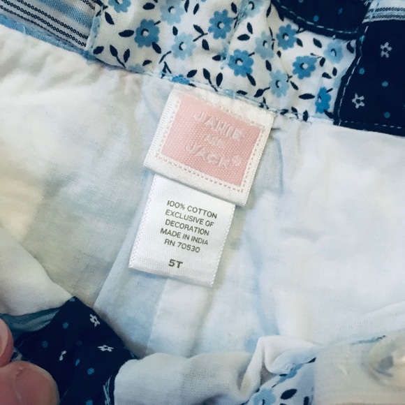 EUC Janie & Jack toddler girls blue patchwork madras shorts - Picture 3 of 3